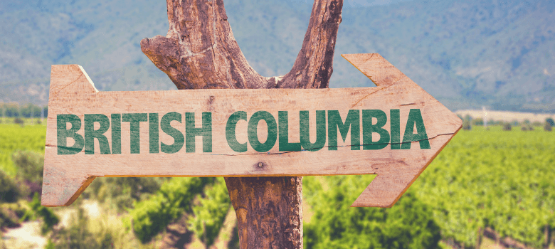 Image of an arrow pointing to British Columbia