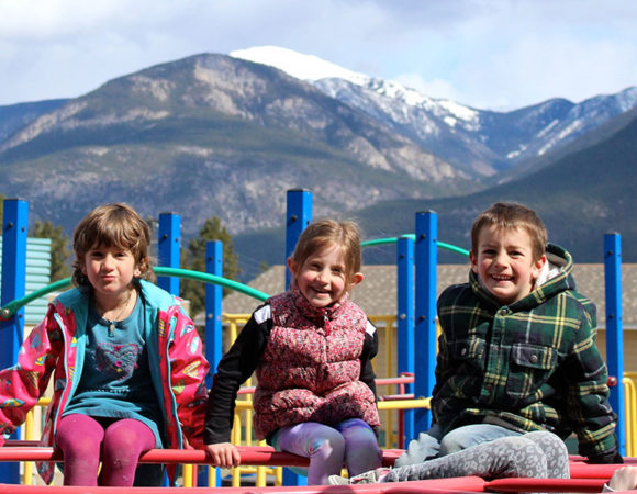 Rocky Mountain elementary students in playground
