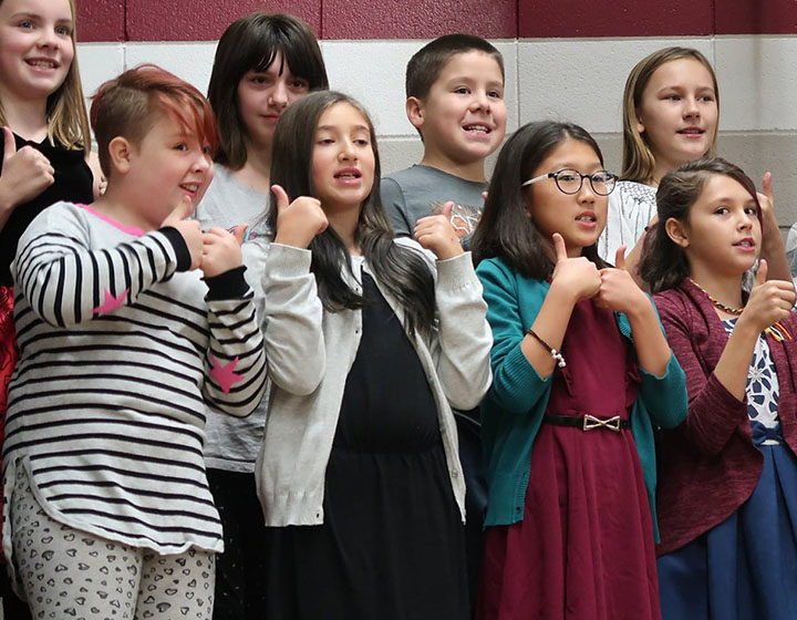 Vernon School District students singing