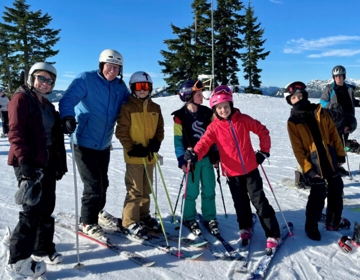WCRA students on a ski slope