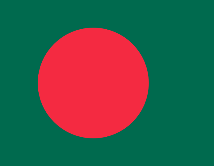 Bangladesh Flag with a green background and red circle
